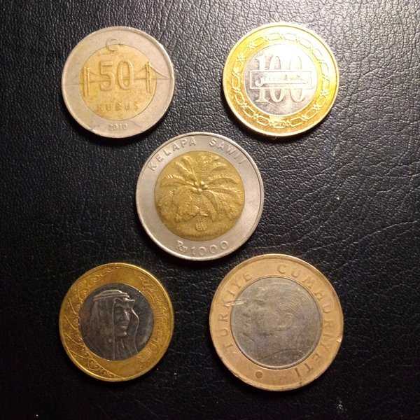 A3685 Lot 5 Keping Set Koin Bimetal Sesuai gambar ready