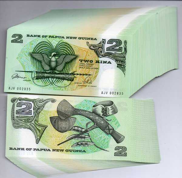 Bl 1258 Papua New Guinea 2 Kina Tahun 1991 UNC mulus Per 1 Lembar