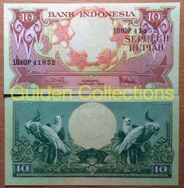 Uang Kuno 10 Rupiah Tahun 1959 Seri Bunga