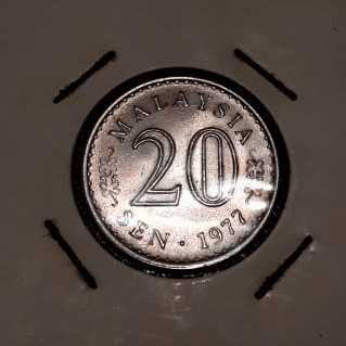 Malaysia - 20 Cents 1977 : Koin / Asing / Uang Kuno