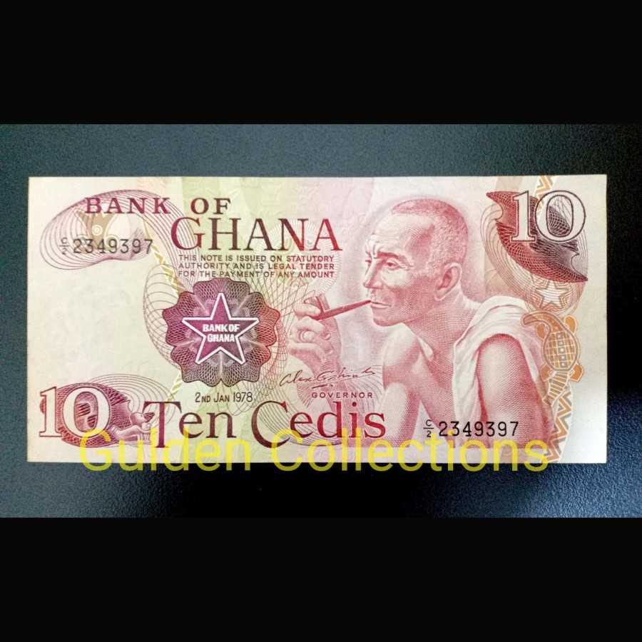 Uang Kuno Ghana 10 Cedis Tahun 1978 AUNC