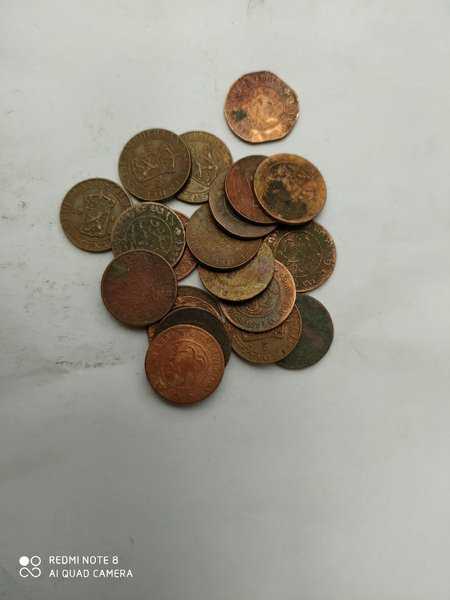 A3019 Lot 20 Keping Koin Kuno Setengah Cent Sesuai Foto Asli Ready