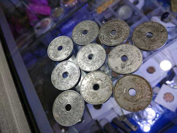 x577 lot 10 keping indonesia 5 sen tahun 1951 bekas pakai