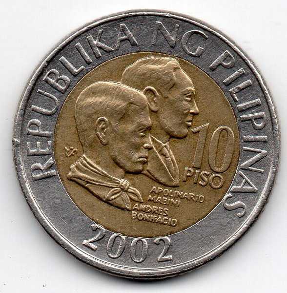 A 1614 Koin Asing Philipina 10 Piso 2002 Kondisi Sesuai Photo
