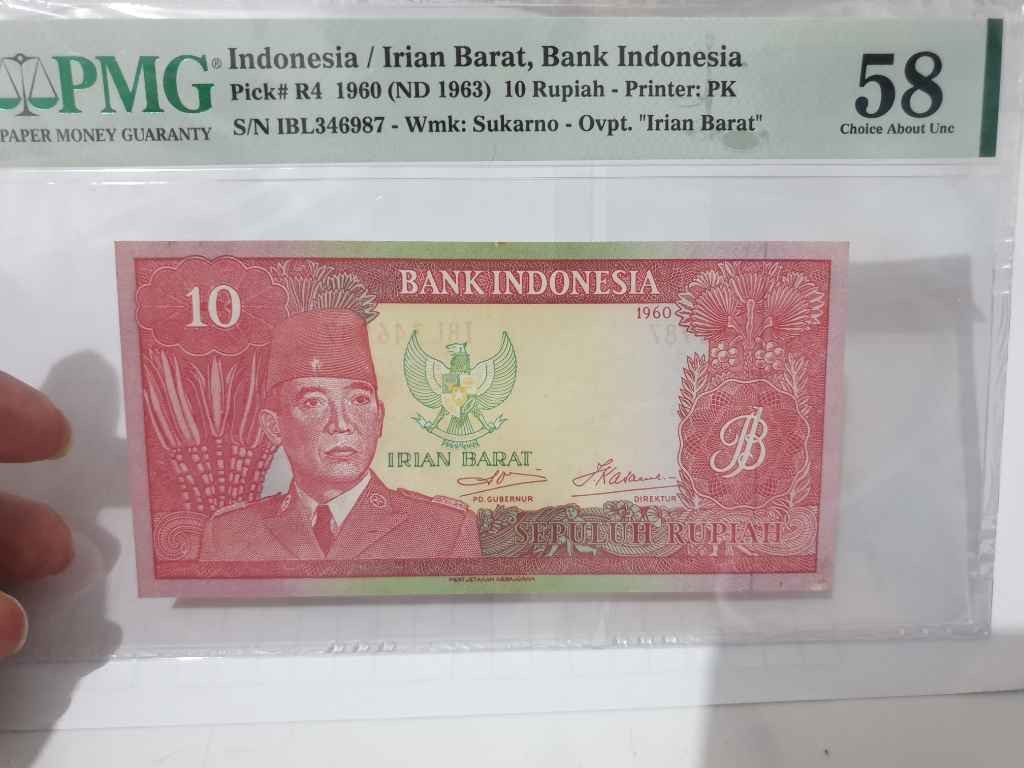 Soekarno irian barat rp 10 1960 aunc pmg 58