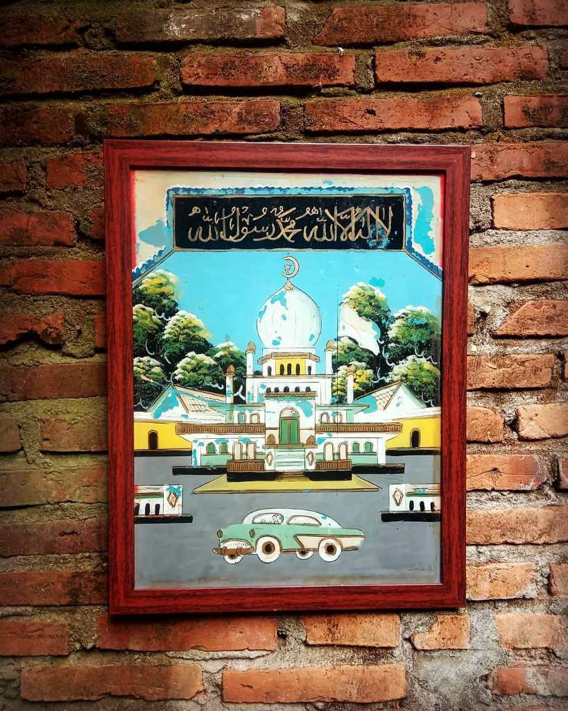 Lukisan Kaca Cirebonan Lawas. Est era tahun 50 - 60an.