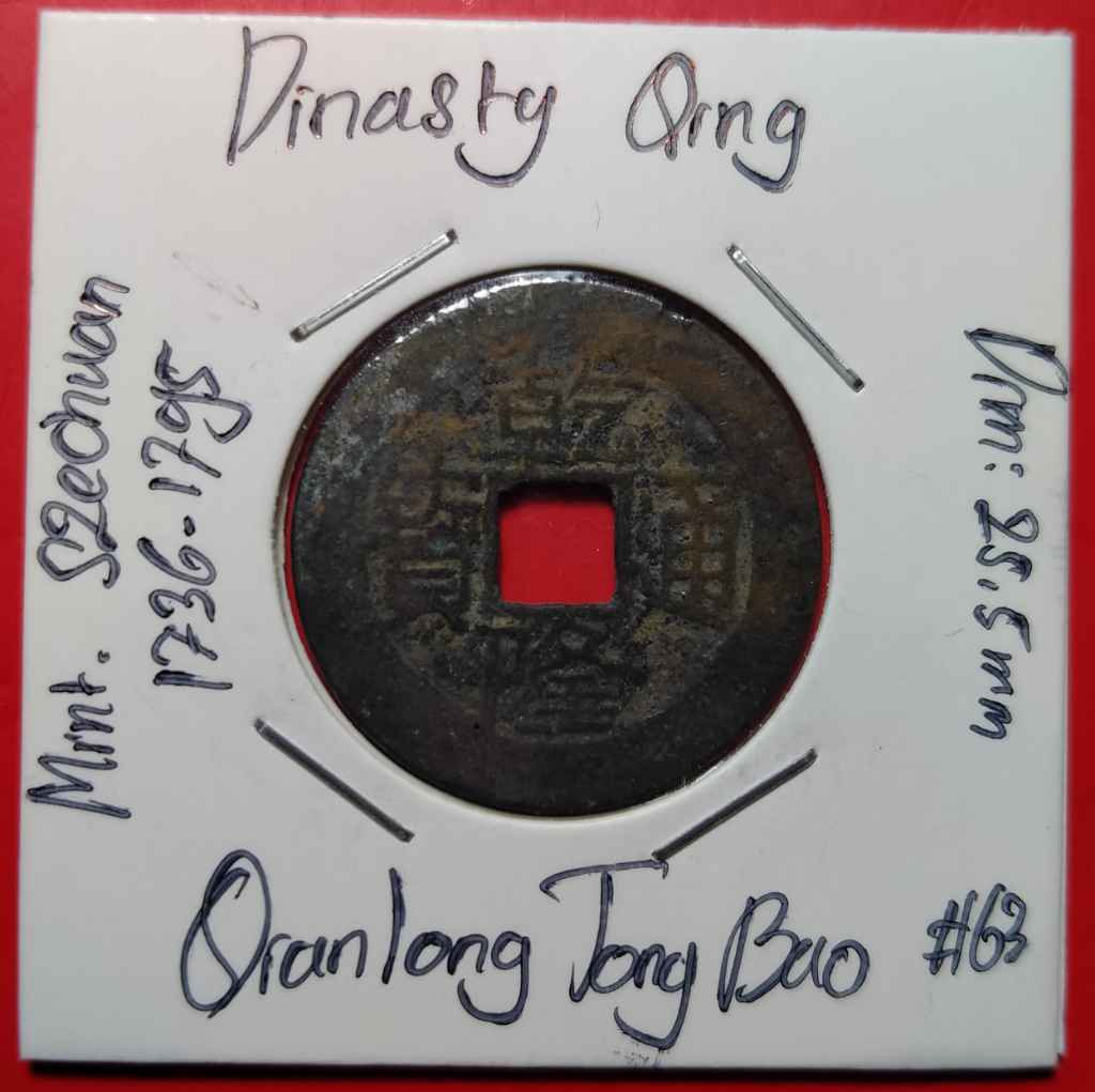 KOIN GOBOG CHINA DINASTY QING - QIANLONG 1736-1795 Szechuan #63