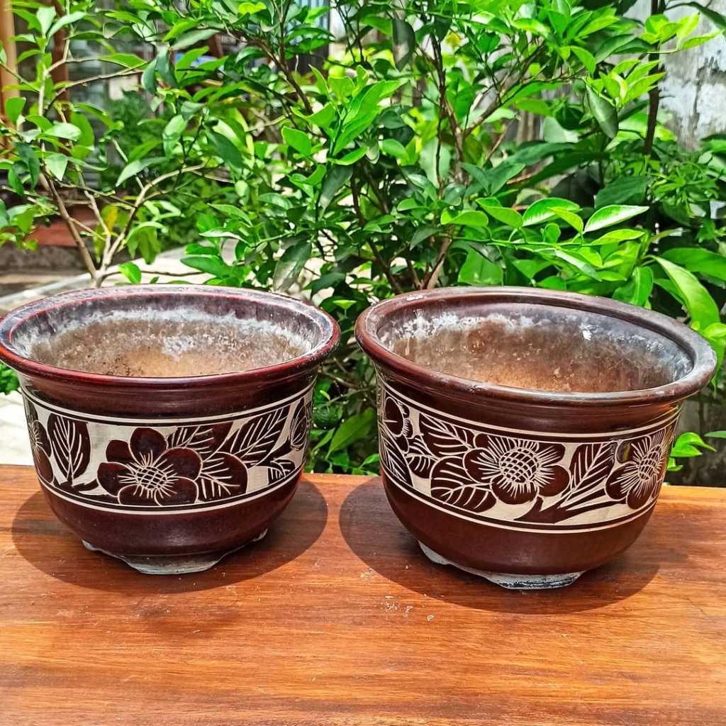 Pot Bunga Keramik Vintage