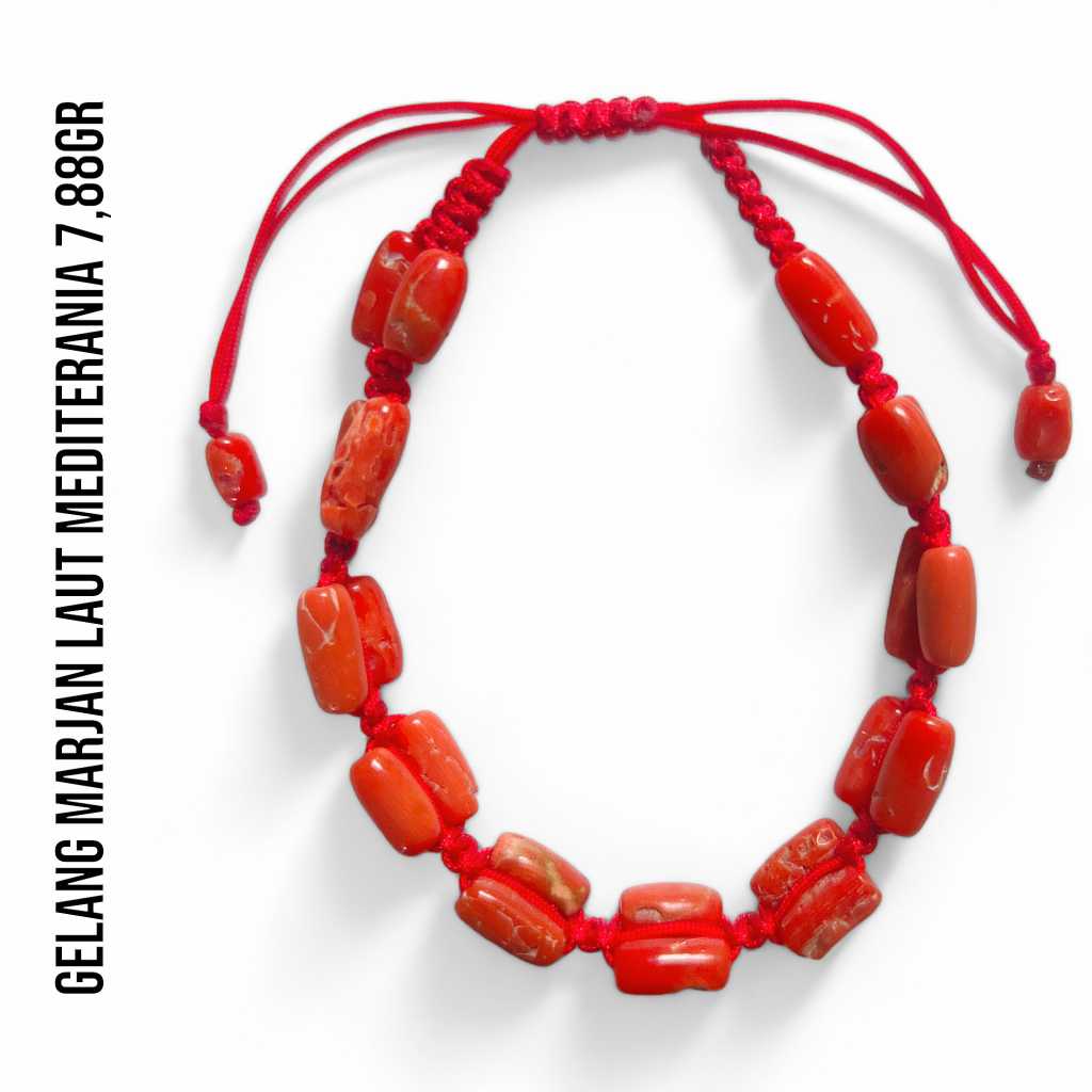 Gelang Marjan Corallium Rubrum Asli Laut Mediterania 7,88 Gram