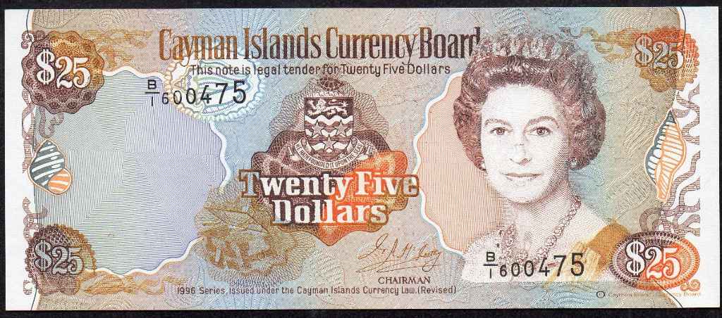 Cayman Islands 25 Dollars 1996