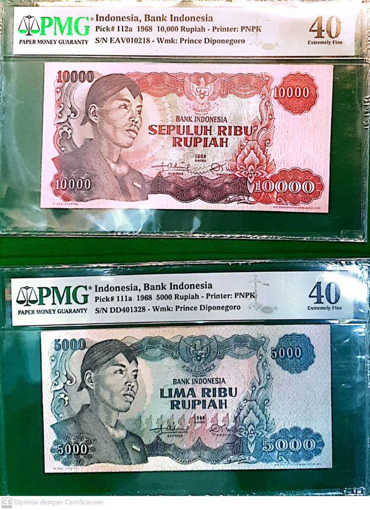 Uang Kuno Soedirman Pecahan Rp 10.000 dan Rp 5.000