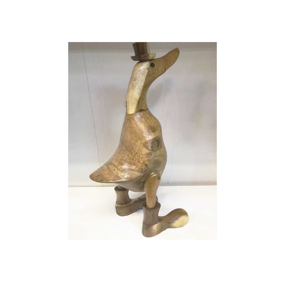 Natural Bamboo Duck With Shoes and Hat