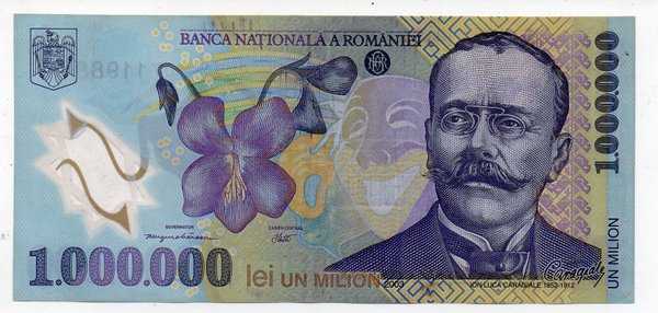 BL 1618 Romania 1000000 Lei tahun 2004 VF Bekas pakai Sesuai gambar