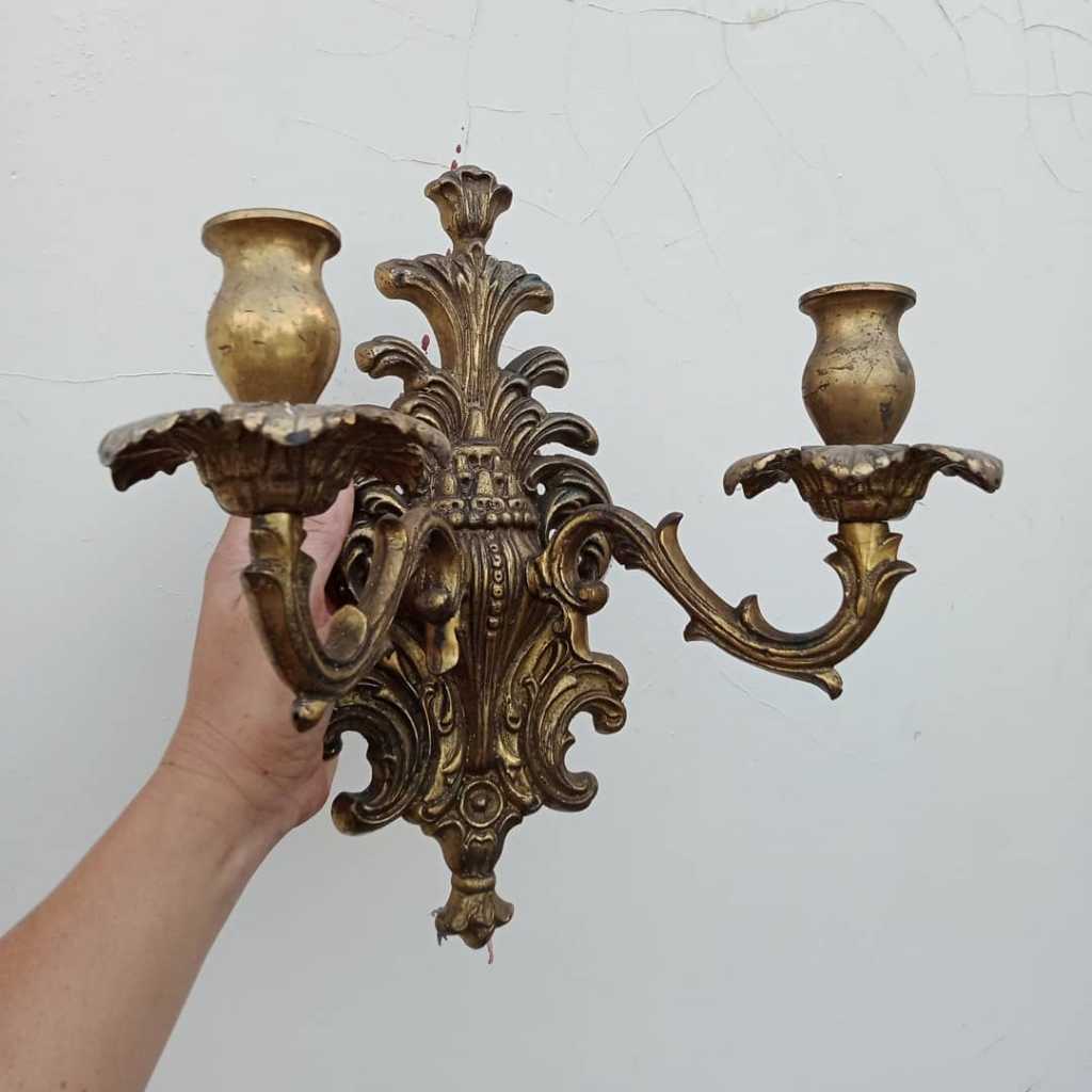 Tempat Lilin Kuningan Vintage