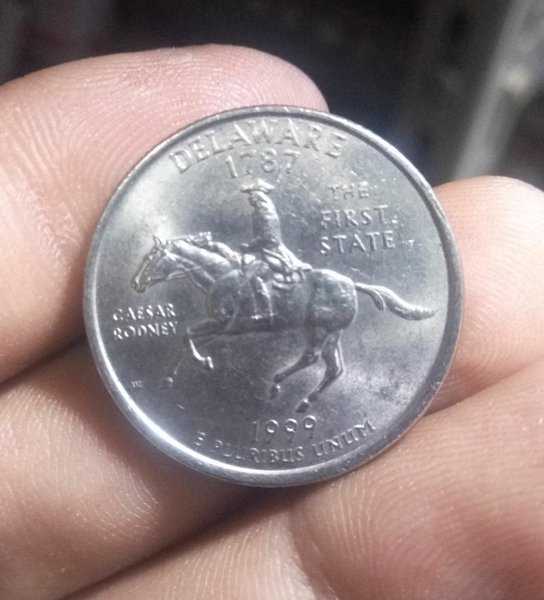 A 1967 Koin Quarter Dollar USA negara Bagian Delaware Bekas Pakai Kondisi Sesuai Gambar