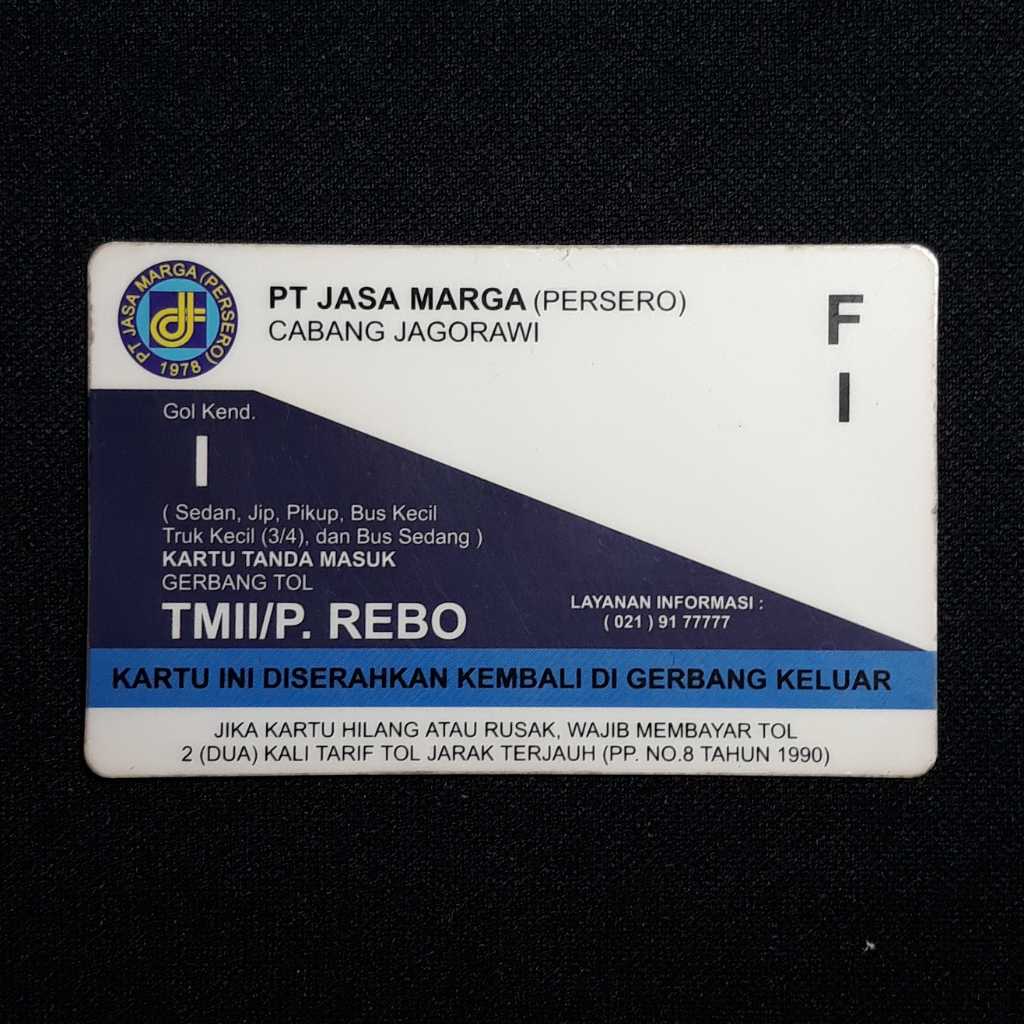 Kartu Koleksi : Akses Toll - TMII / Pasar Rebo