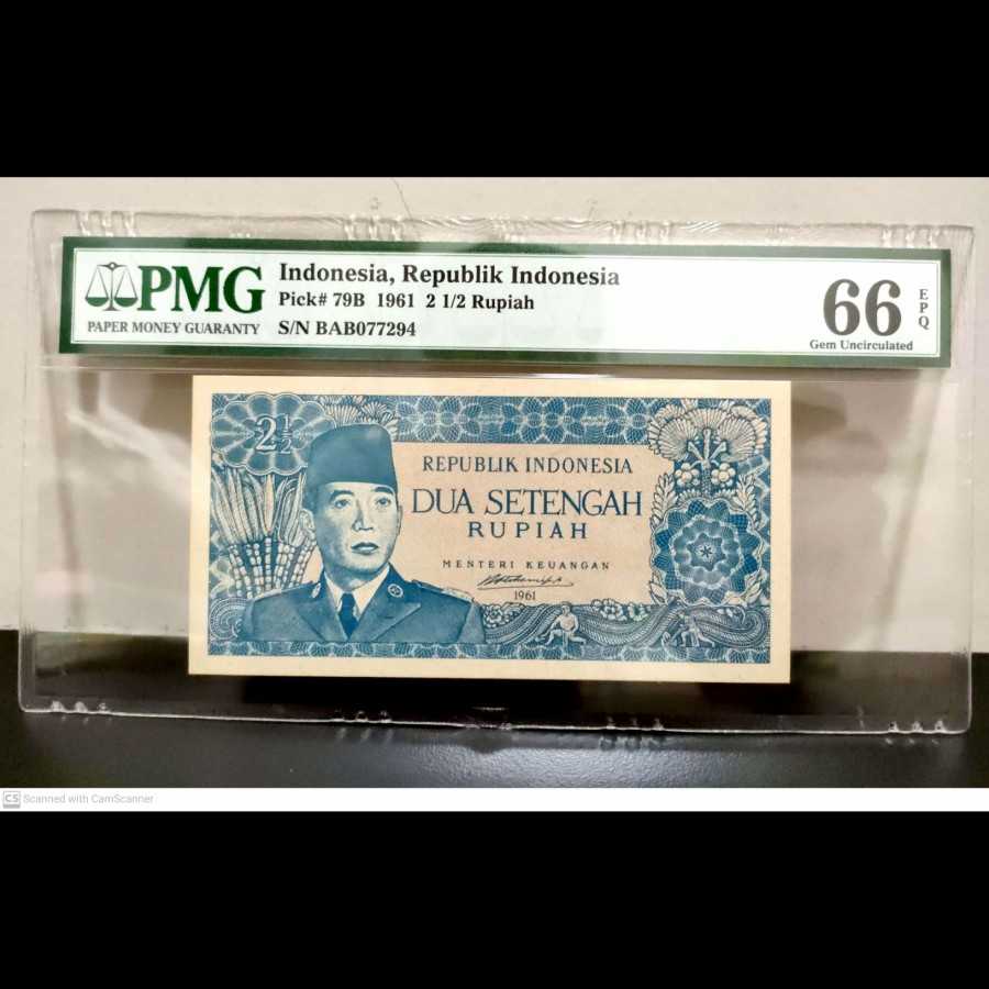 Indonesia 2.5 Rupiah 1961 Soekarno Borneo UNC PMG 66 EPQ