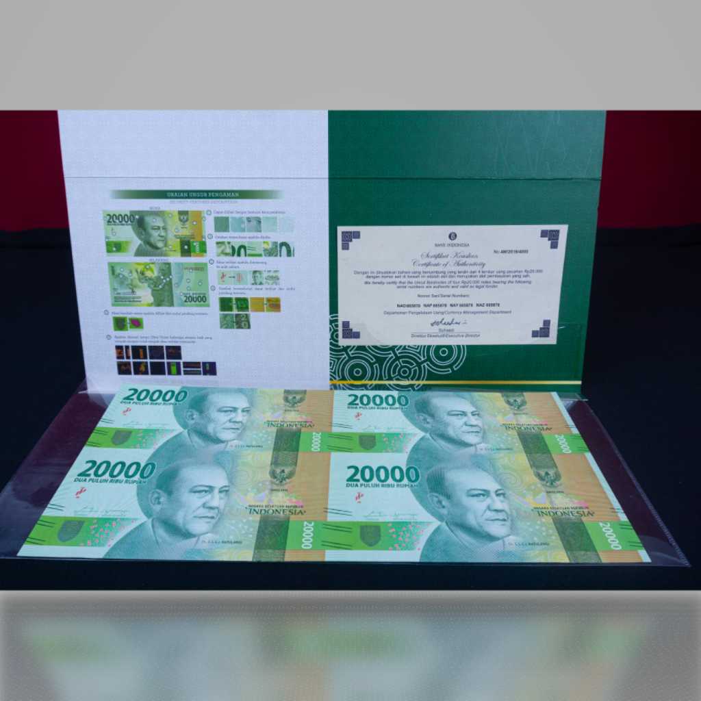 Uang Sambung 20000 Rupiah Empat Lembar