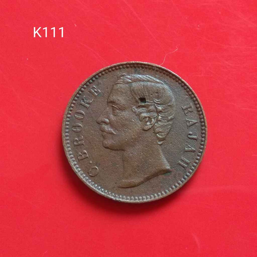 Uang Kuno British Malaya Half Cent SARAWAK 1896 Brooke Raja Koin K111