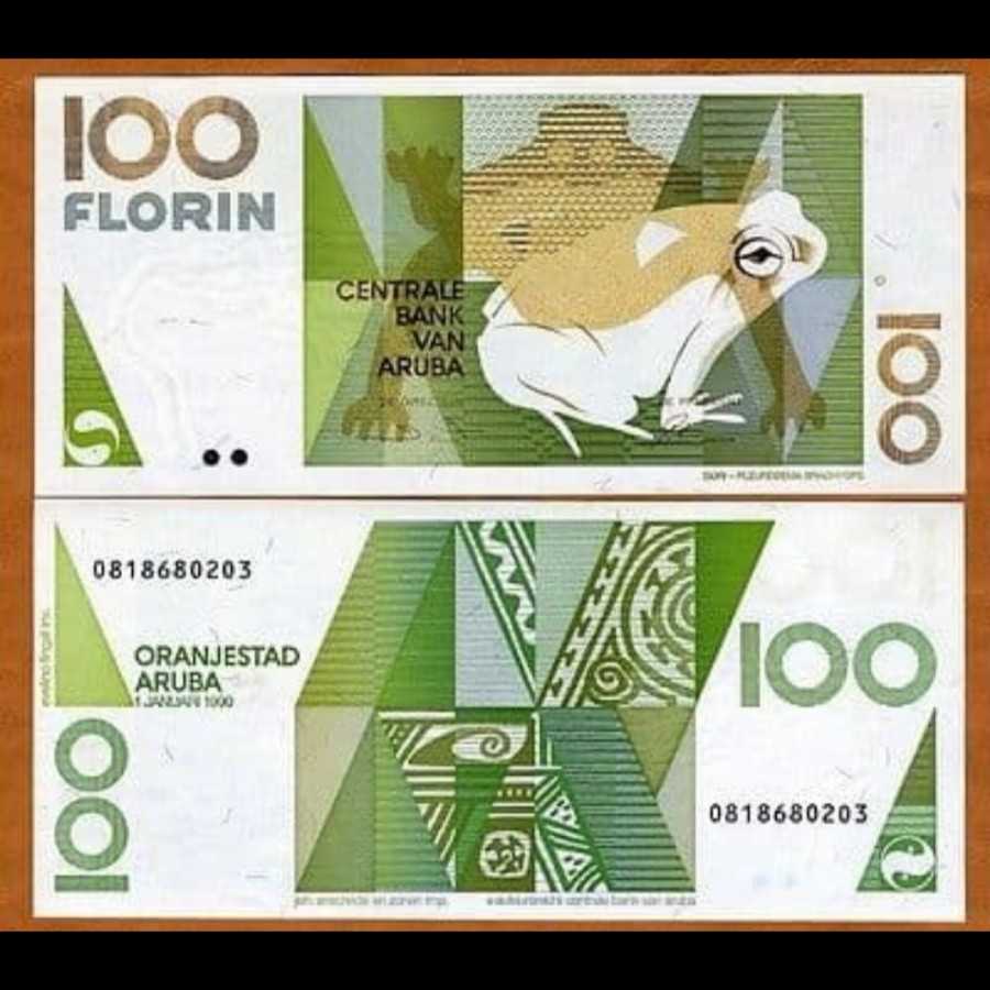 Aruba 100 Florin UNC Frog