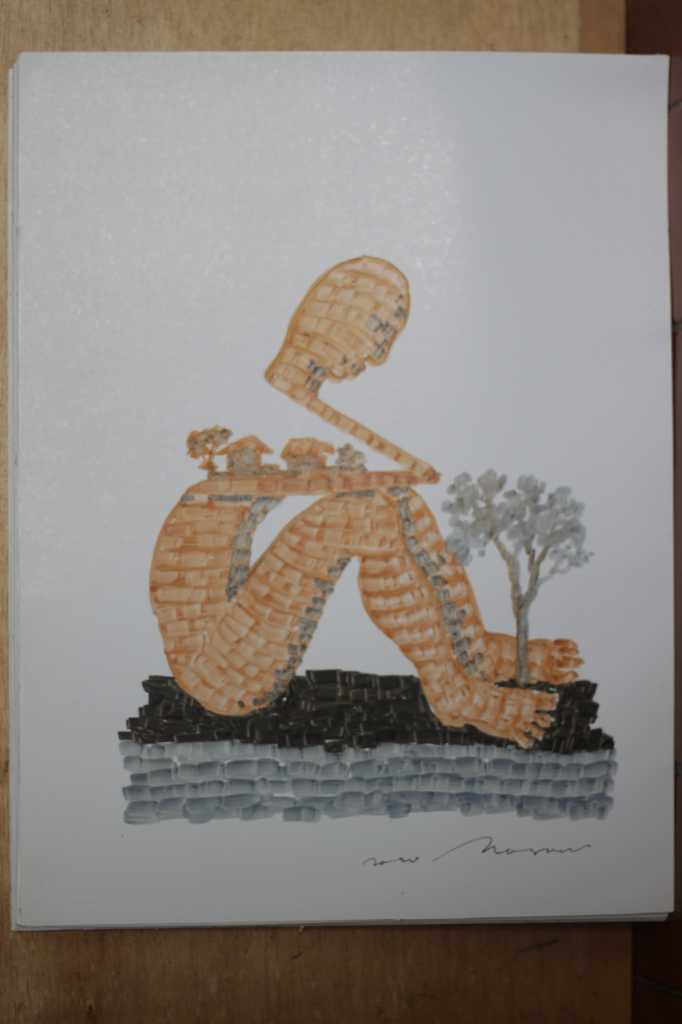 Lukisan Spidol diatas Kertas ( Merenung )