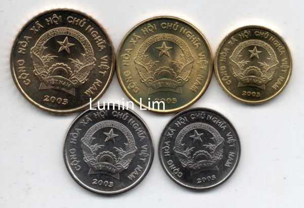 X 98 Set Koin Vietnam 5 Keping Kondisi Bagus Rp45.000