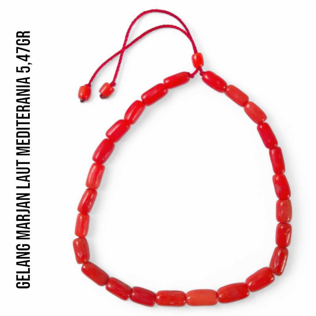 Gelang Marjan Corallium Rubrum Asli Laut Mediterania 5,47 Gram