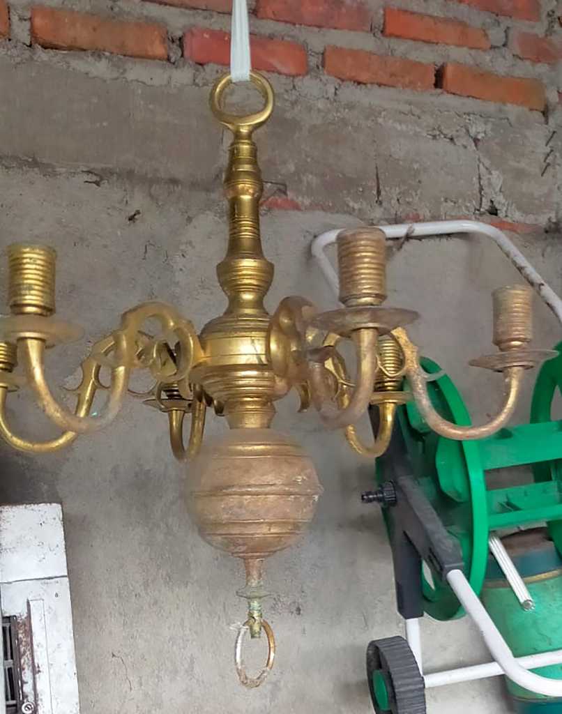 Lampu Gantung Antik 6 Cabang_Kuningan