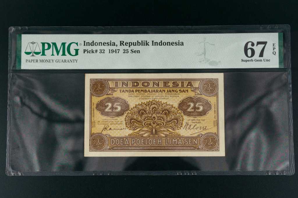 UANG PMG 25 SEN 1947 SCORE 67 EPQ