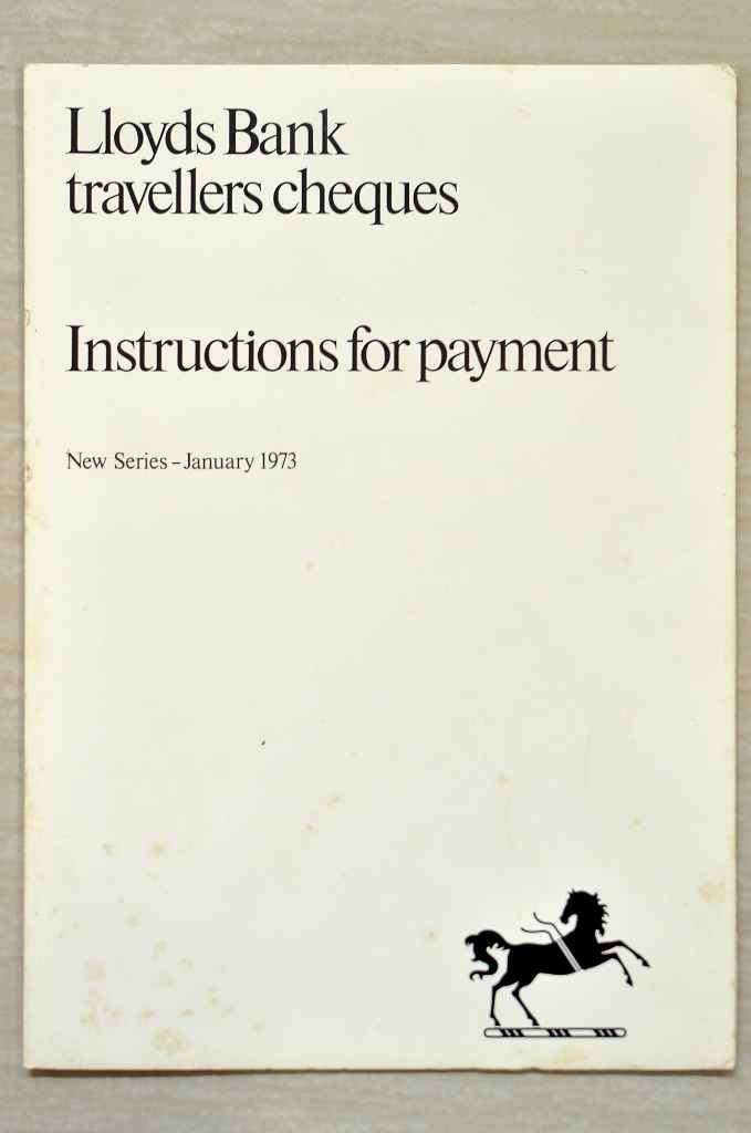 Specimen Llyods Bank Travellers Cheques 1973