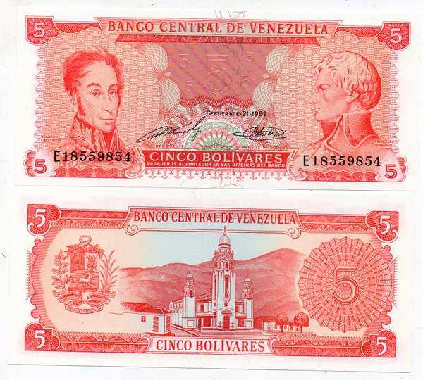 BL 2030 per 1 lbar venezuela 5 bolivares tahun 1989 mulus unc