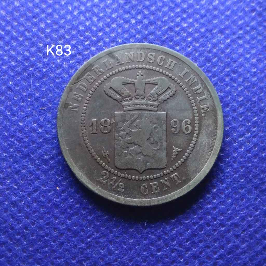 Koin Lama LANGKA 2 1/2 cent 1896 Benggol Kuno Keydate K83