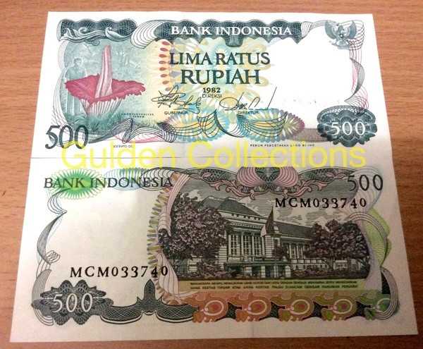 Uang Kuno 500 Rupiah tahun 1982 Bunga Bangkai