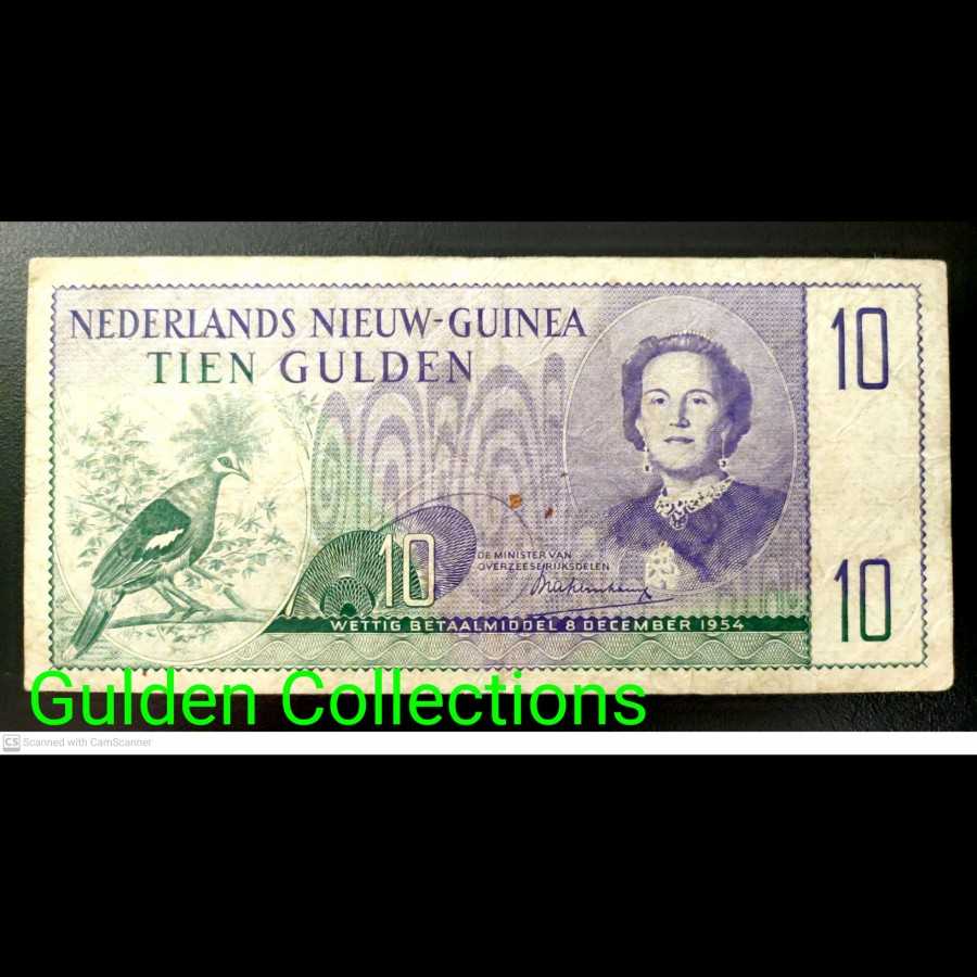 Netherlands New Guinea 10 Gulden 1954 Queen Juliana