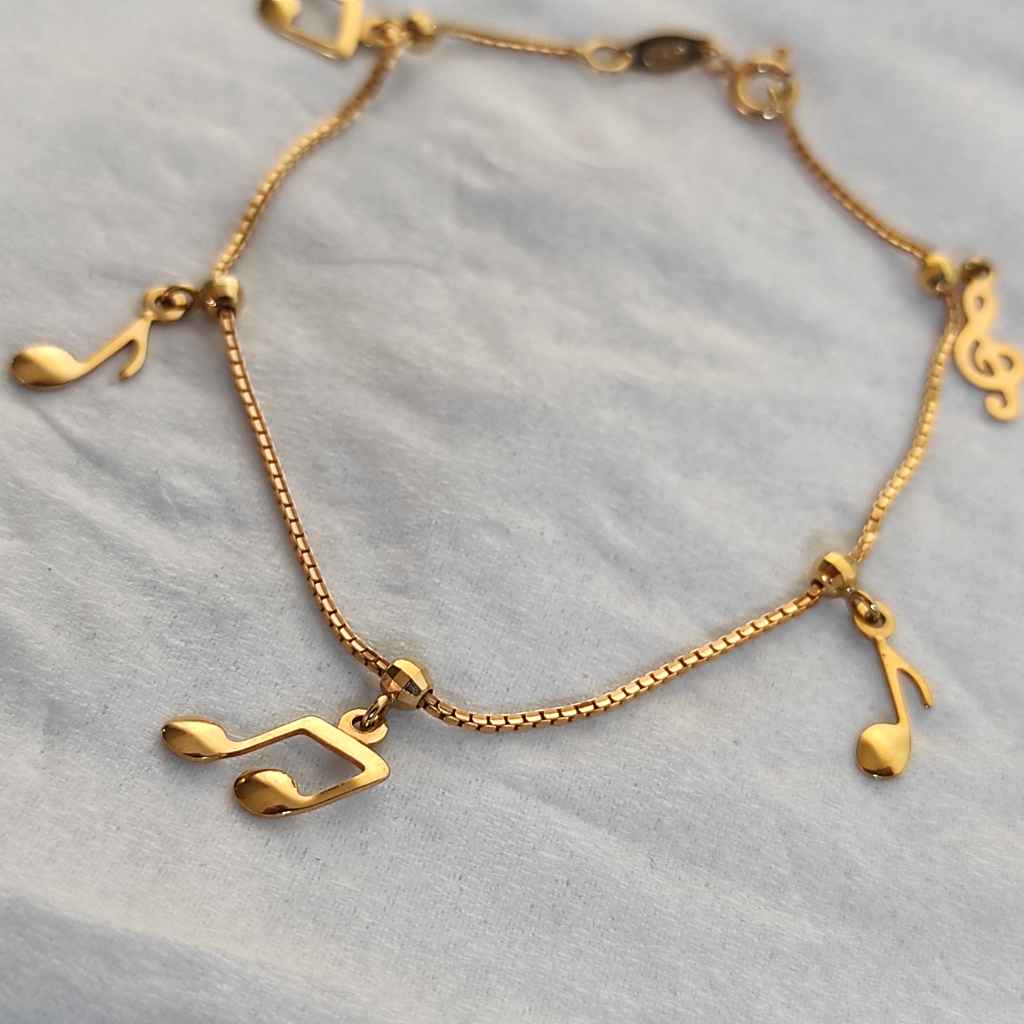 Perhiasan Emas Gelang Italy Santa Manik Musik .750 UBS [A008]