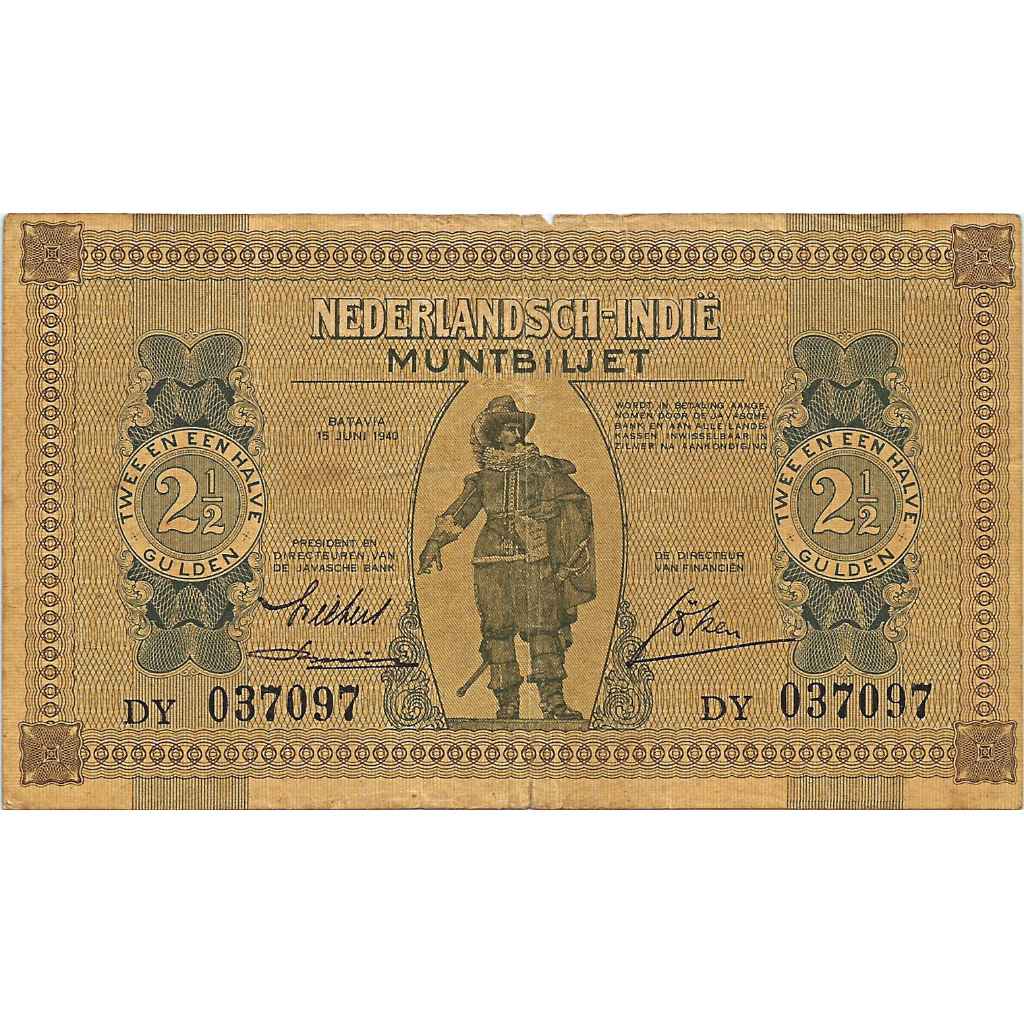 Uang Kuno Indonesia 1940 (Muntbiljet) 2 1/2 Gulden