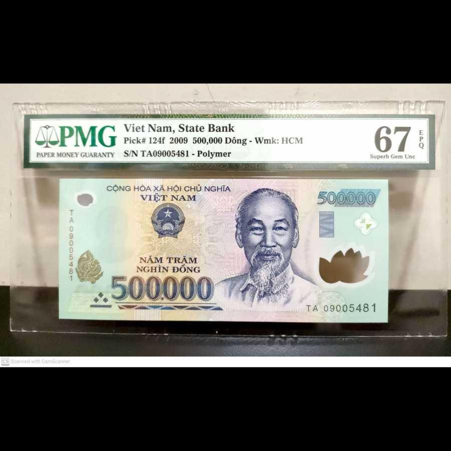 Vietnam 500000 Dong 09 Polymer UNC PMG 67 EPQ