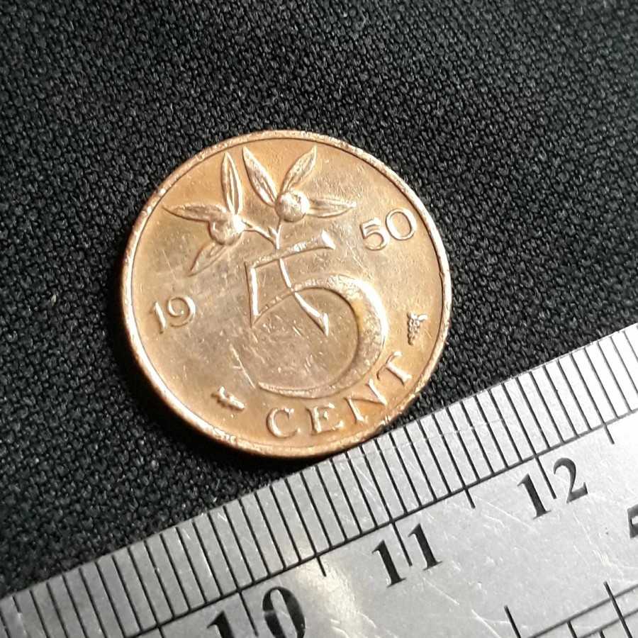 Belanda ( Netherlands ) - 5 Cents 1950 : Koin / Asing / Kuno