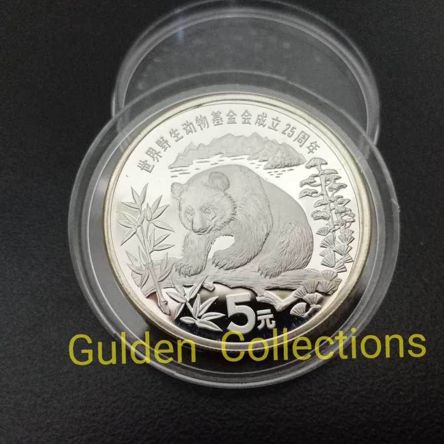 Koin Perak KOIN PROOF CHINA 5 YUAN 1986 SERI WWF BUNC