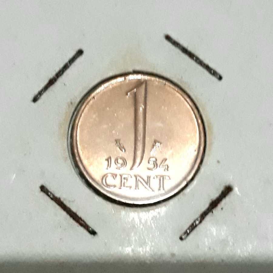 Belanda (Netherlands) - 1 Cent 1954 : Koin / Asing / Uang Kuno