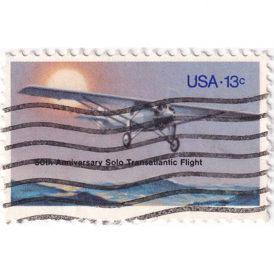 Prangko United States 1977 - The 50th Anniversary of Charles Lindbergh's First Solo Transatlantic Flight Used