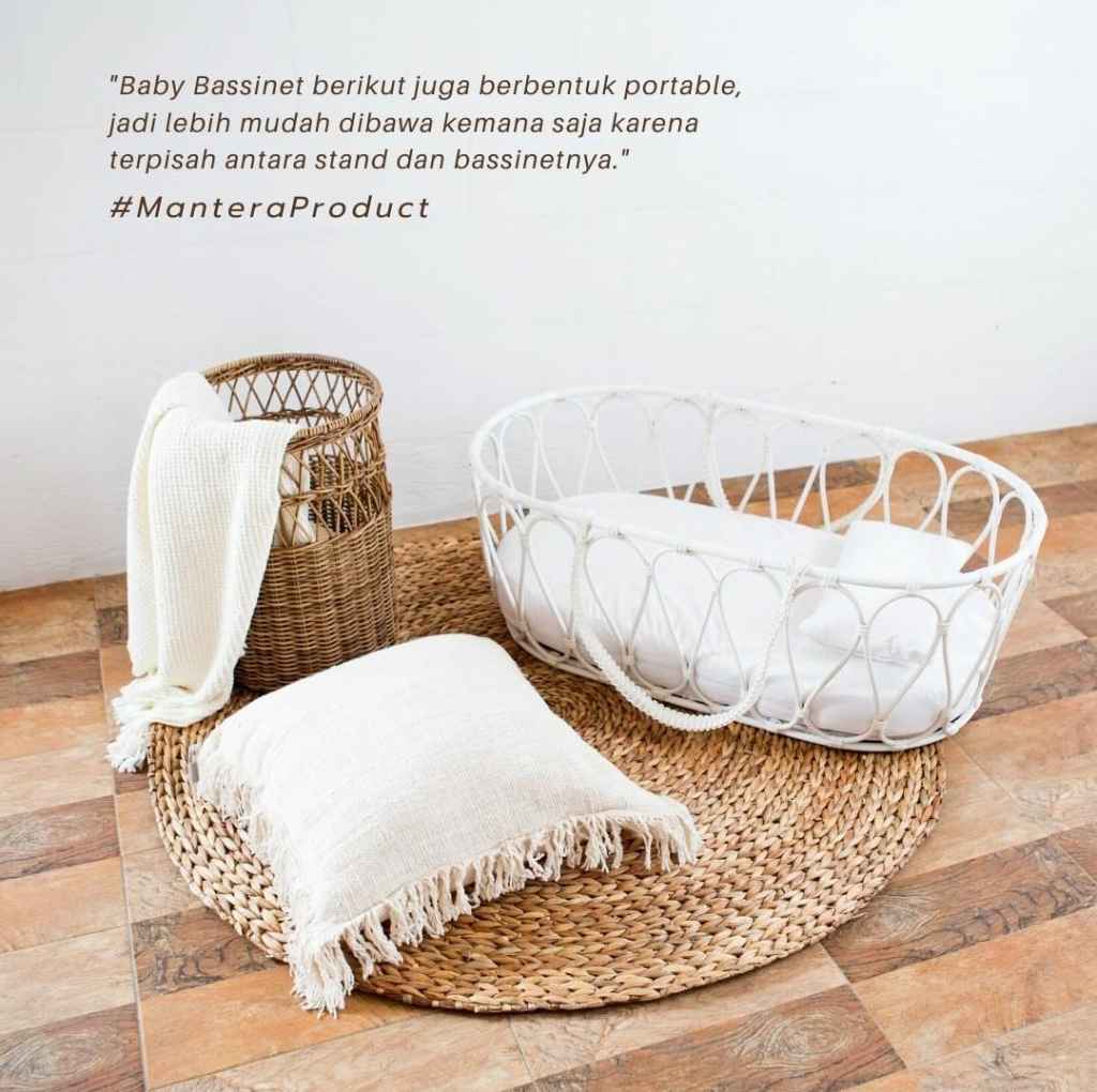 Bassinet Keranjang Bayi Rotan Modern [ A007 ] By Mantera