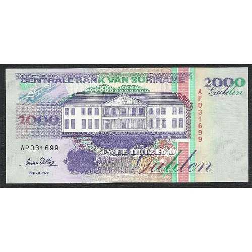 BL 1172 Suriname 2000 Gulden Tahun 1995 UNC Mulus Per 1 Lembar
