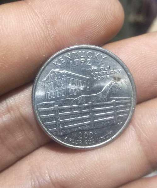 A 1976 Koin Quarter Dollar USA negara Bagian Kentucky Bekas Pakai Kondisi Sesuai Gambar