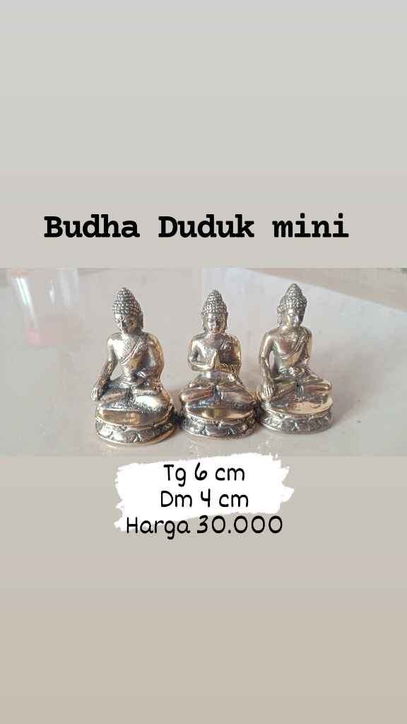 Miniatur Budha Duduk Bahan Logam