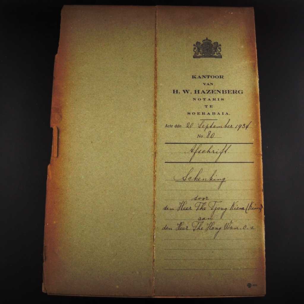 Koleksi Dokumen Akta Jual Beli Tanah Pemerintahan Hindia Belanda Wilayah Surabaya Tanggal 20 September 1934 No 80
