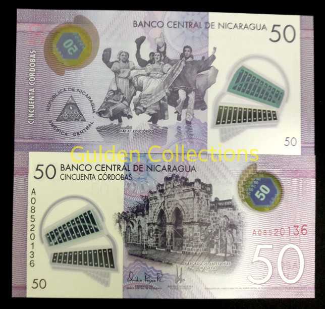 Nicaragua 50 Cordobas Polymer UNC