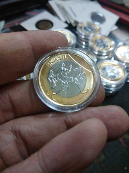 A1063 Brazil Bimetal Commemorative Olympic Dayung Unc Dalam Kapsul