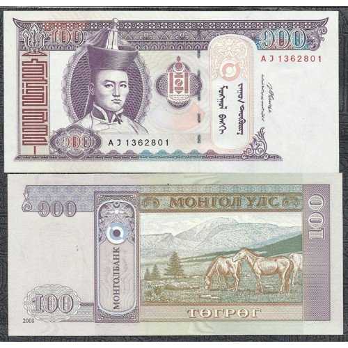 BL 135 Mongolia 100 Tugrik 2008 UNC