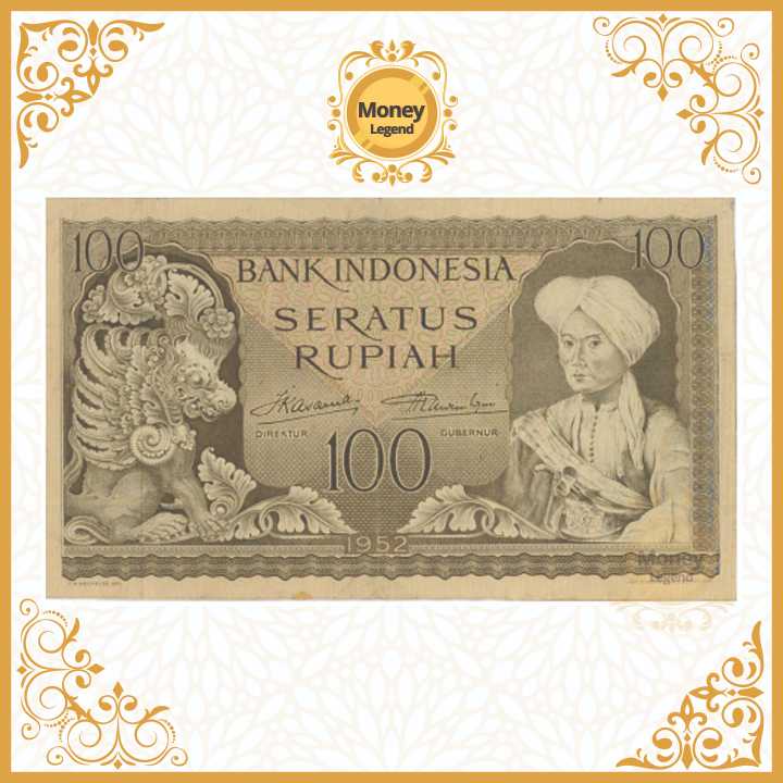 Uang Kuno Indonesia 100 Rupiah Budaya Diponegoro 1952